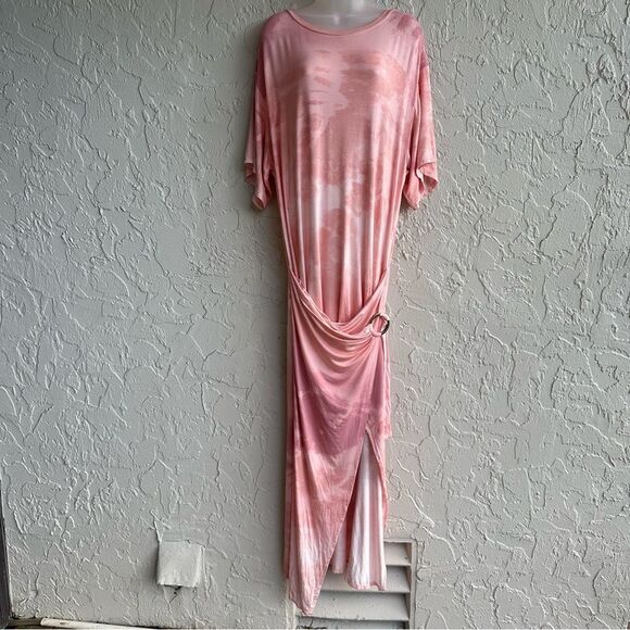 FREE PEOPLE Dress Women Small Alyssa Wrap Maxi Boho Tie Dye Ring Detail‎ Casual - Picture 2 of 12